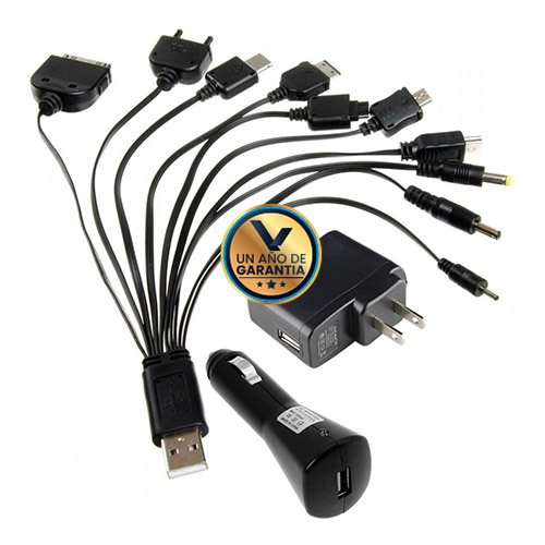 Multicargador Universal de Auto y Pared USB Tipo Pulpo, Virtual Zone